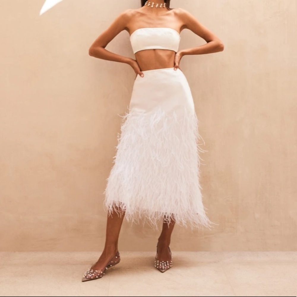 Cult Gaia Laurence Skirt Feathers